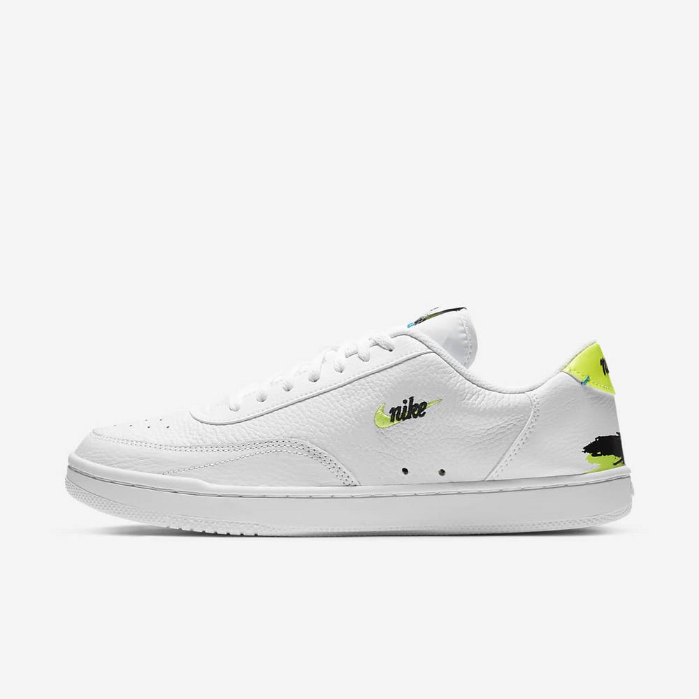 Sneakers Nike Court Vintage Premium Blanche 0749-536 White/Black/Neo Turquoise/Volt Homme | KNT-92620474